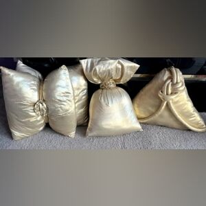 Set of Gold Decorative Pillows. Sold Individually At $20 EACH  OR All 3 For $60